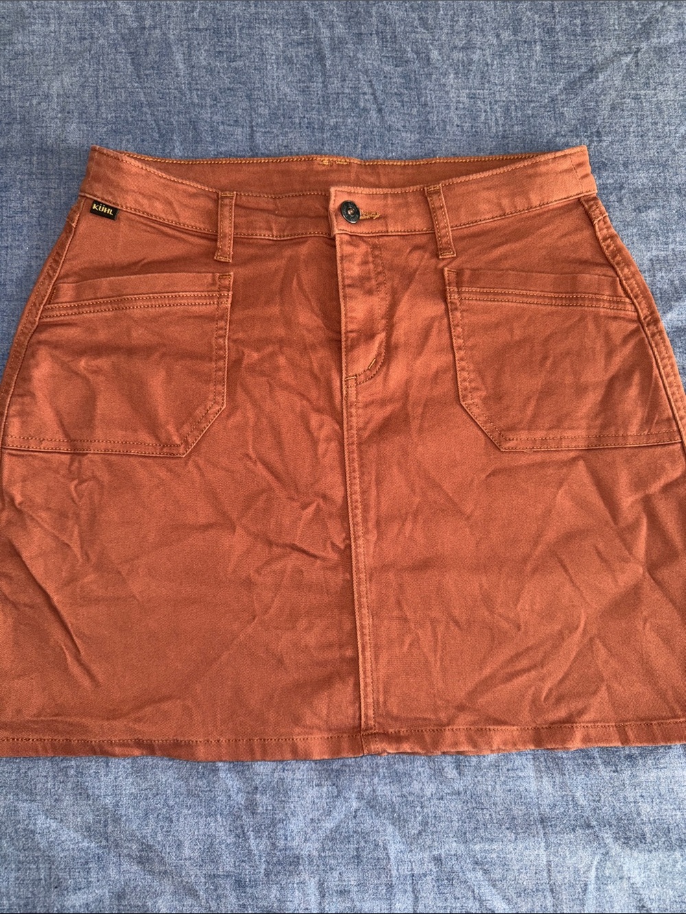Kuhl Burnt Orange Button-Front Mini Skirt